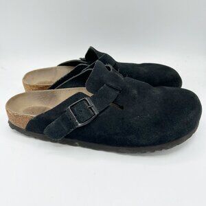 Birkenstock Boston Black Suede Clogs Shoes Size 40 Women’s 9 Men’s 7